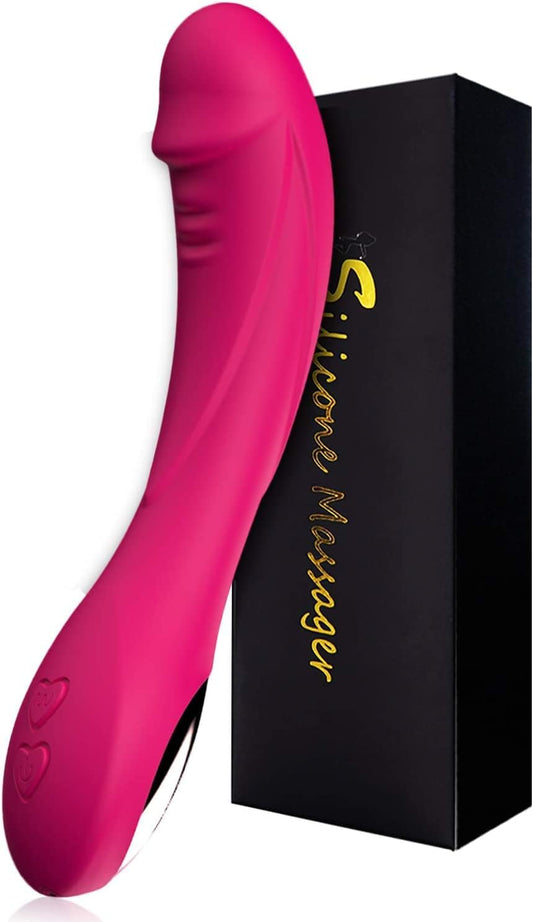 Vibromasseur Pour Femme,Clitoridien Puissant Silencieux Point G Vibrateur Sexuel Masseur,12 Mode Vibration Silicone Ultra Puissance USB Rechargeable Sex Toýs Pour Femme Couples (Rose Rouge)