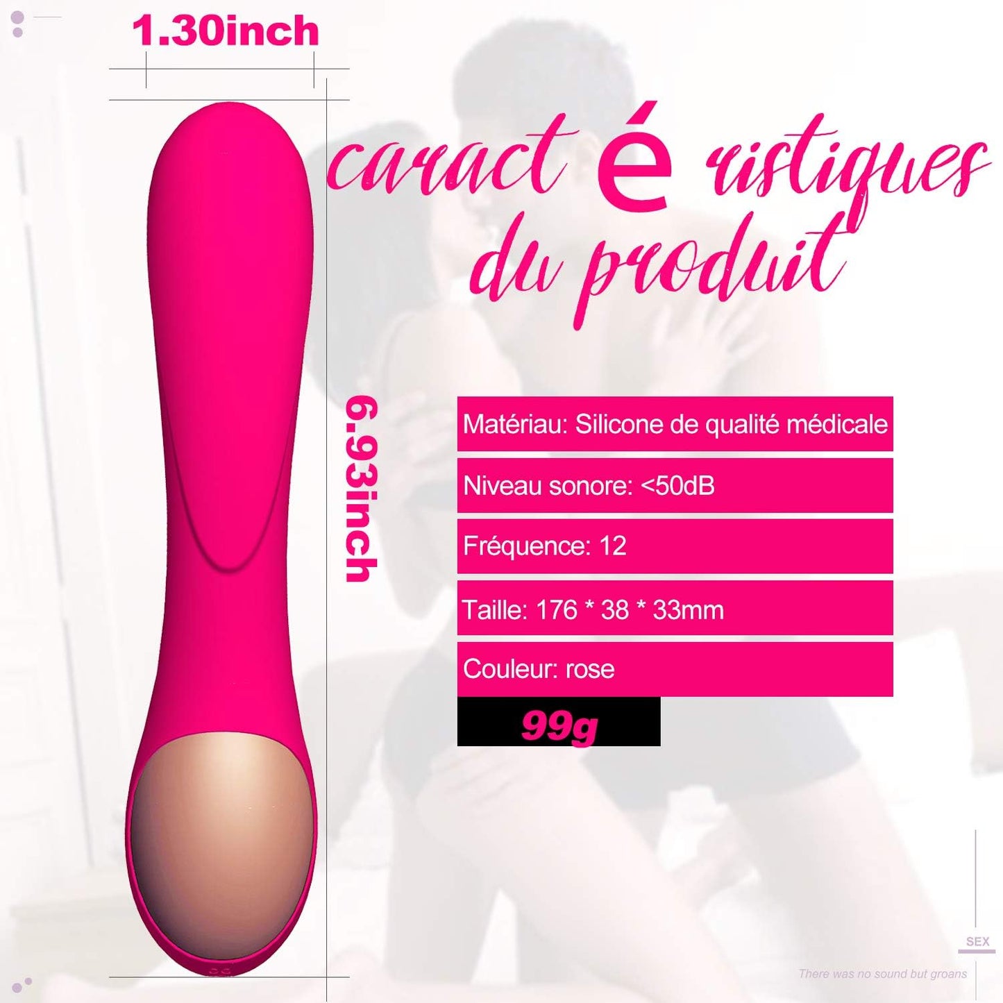 Vibromasseur Pour Femme,Clitoridien Puissant Silencieux Point G Vibrateur Sexuel Masseur,12 Mode Vibration Silicone Ultra Puissance USB Rechargeable Sex Toýs Pour Femme Couples (Rose Rouge)