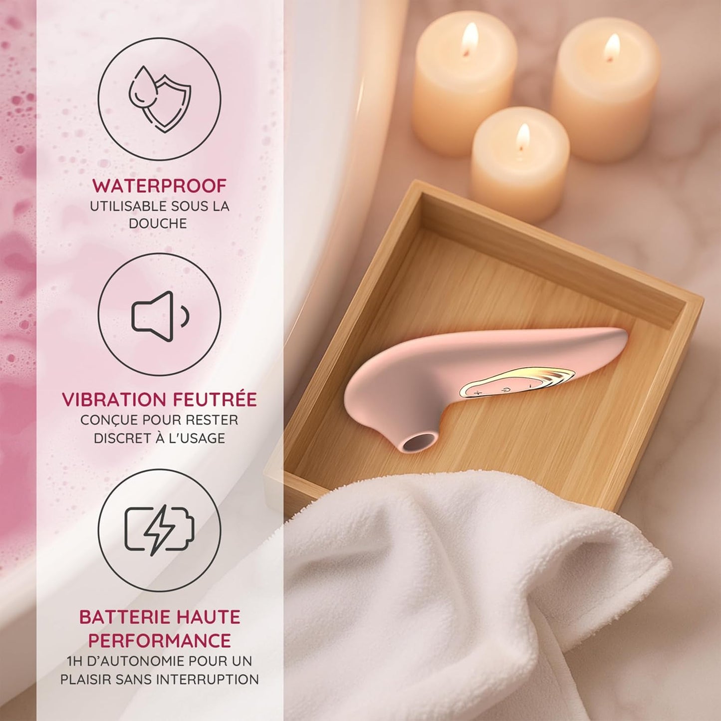 Sex Toys Femme Clitoridien I Vibro-Masseur Silencieux 10 Modes, Sextoyse Femme Clitoridienne Stimulation Clitoris I Sex Toys Couple, Jouet Adulte (Rose Poudrée)