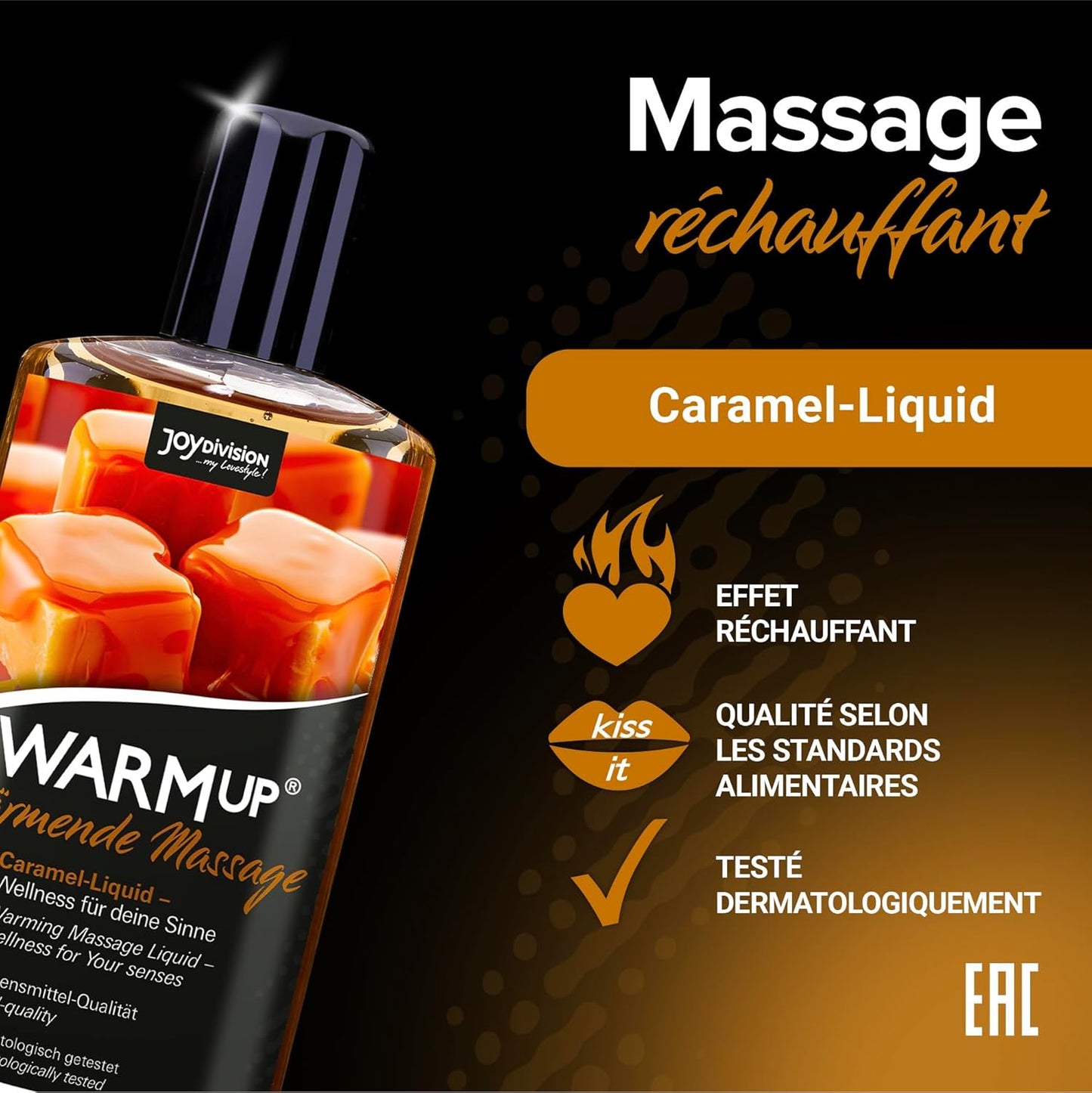 150 Ml Liquide Massage Au Parfum Et Goût Caramel | Effet Chauffant | Comme De L'Huilemassage